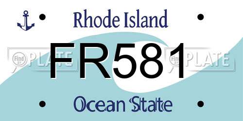 FR581 Rhode Island License Plate