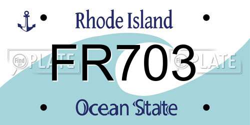 FR703 Rhode Island License Plate