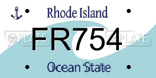 FR754 Rhode Island License Plate