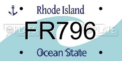FR796 Rhode Island License Plate