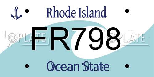 FR798 Rhode Island License Plate