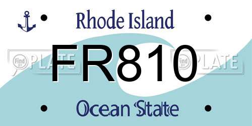 FR810 Rhode Island License Plate