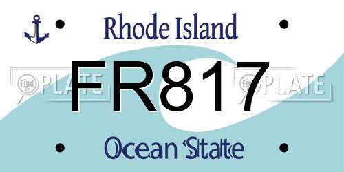 FR817 Rhode Island License Plate