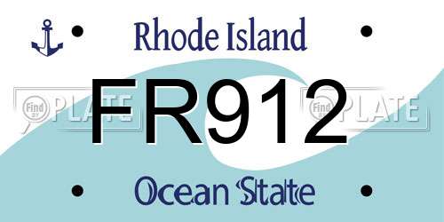 FR912 Rhode Island License Plate
