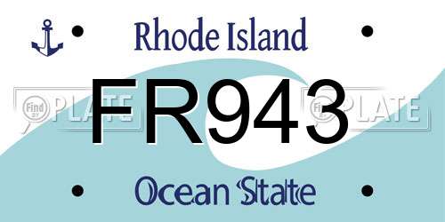 FR943 Rhode Island License Plate