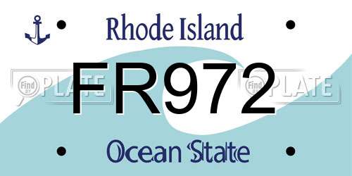 FR972 Rhode Island License Plate