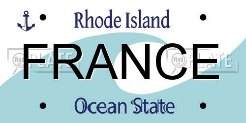 FRANCE Rhode Island License Plate