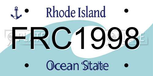 FRC1998 Rhode Island License Plate