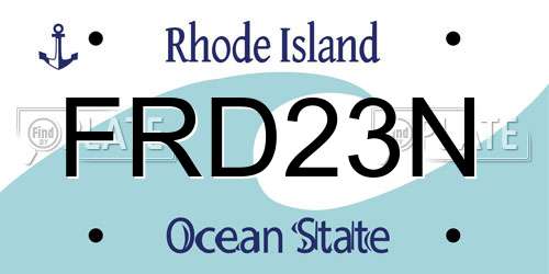 FRD23N Rhode Island License Plate