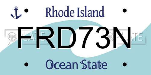 FRD73N Rhode Island License Plate