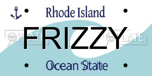 FRIZZY Rhode Island License Plate