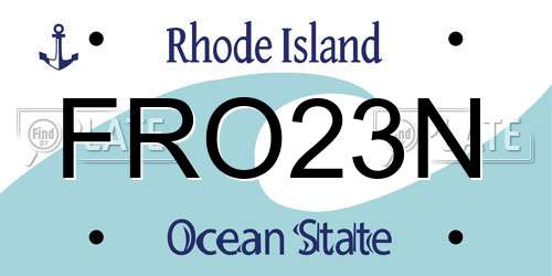 FRO23N Rhode Island License Plate