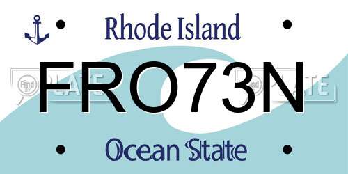 FRO73N Rhode Island License Plate