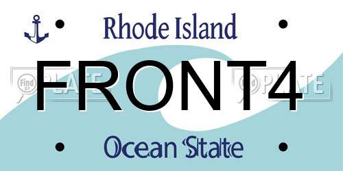 FRONT4 Rhode Island License Plate