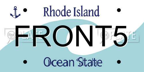 FRONT5 Rhode Island License Plate