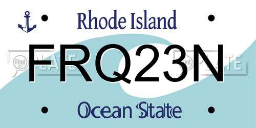 FRQ23N Rhode Island License Plate