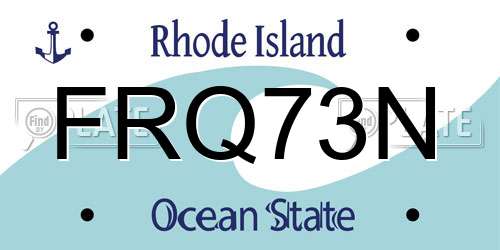 FRQ73N Rhode Island License Plate