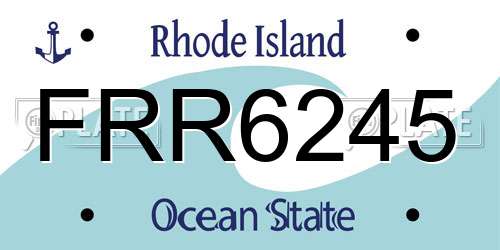 FRR6245 Rhode Island License Plate