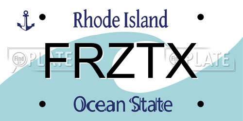 FRZTX Rhode Island License Plate