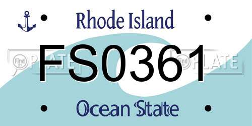 FS0361 Rhode Island License Plate