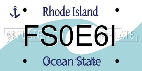 FS0E6I Rhode Island License Plate