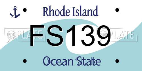 FS139 Rhode Island License Plate