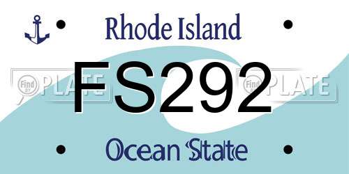 FS292 Rhode Island License Plate