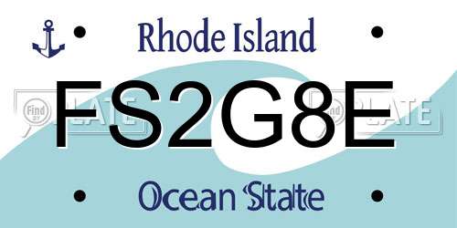 FS2G8E Rhode Island License Plate