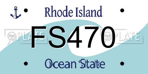 FS470 Rhode Island License Plate