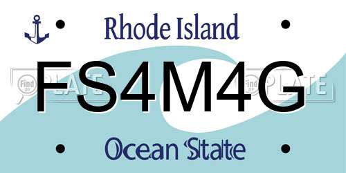 FS4M4G Rhode Island License Plate