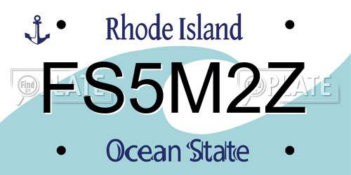 FS5M2Z Rhode Island License Plate