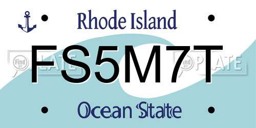 FS5M7T Rhode Island License Plate