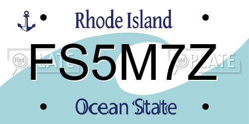 FS5M7Z Rhode Island License Plate