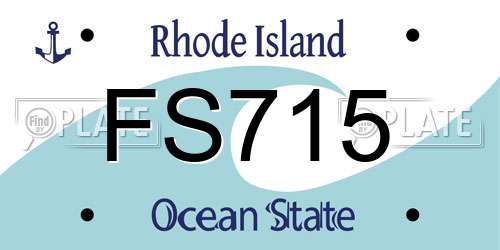 FS715 Rhode Island License Plate