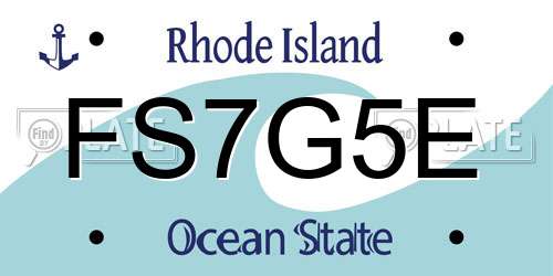 FS7G5E Rhode Island License Plate