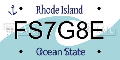 FS7G8E Rhode Island License Plate