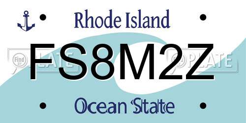FS8M2Z Rhode Island License Plate