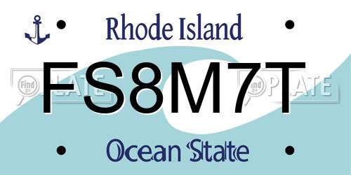 FS8M7T Rhode Island License Plate
