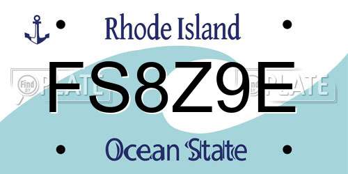FS8Z9E Rhode Island License Plate