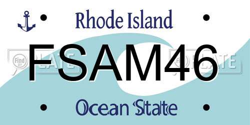 FSAM46 Rhode Island License Plate