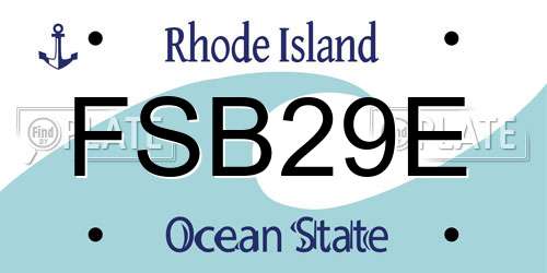 FSB29E Rhode Island License Plate