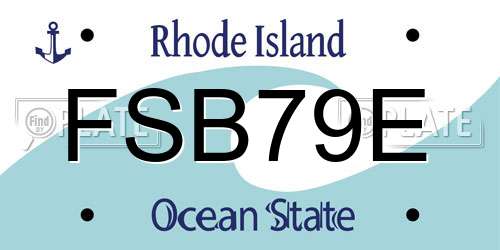 FSB79E Rhode Island License Plate