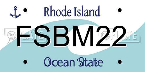 FSBM22 Rhode Island License Plate