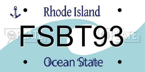 FSBT93 Rhode Island License Plate