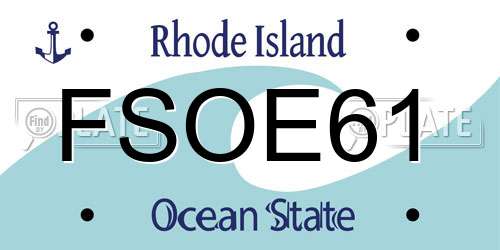 FSOE61 Rhode Island License Plate