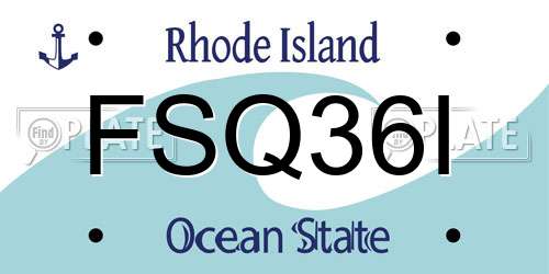 FSQ36I Rhode Island License Plate