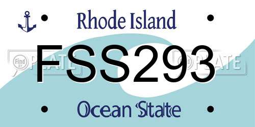 FSS293 Rhode Island License Plate