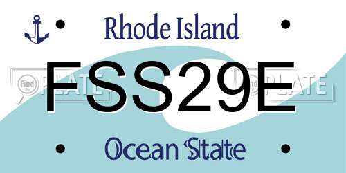 FSS29E Rhode Island License Plate