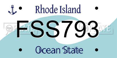 FSS793 Rhode Island License Plate