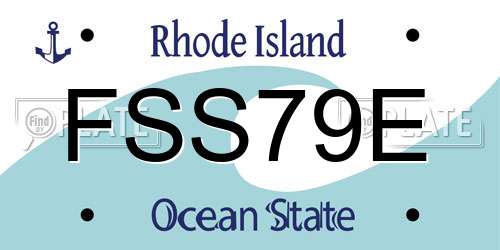 FSS79E Rhode Island License Plate